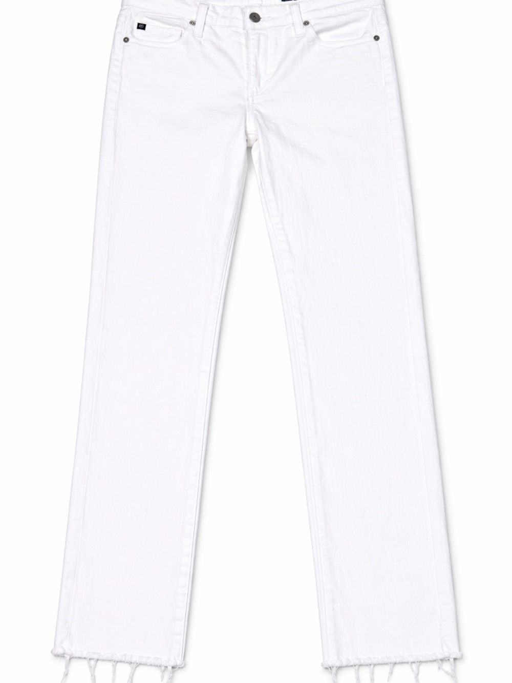 Ag Adriano Goldschmied White Straight-Leg Jeans